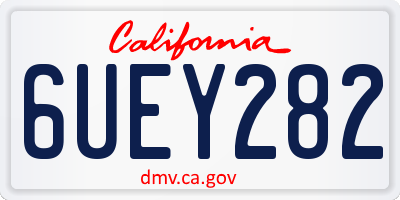 CA license plate 6UEY282