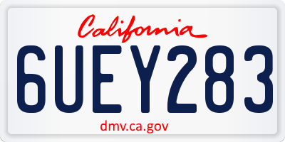 CA license plate 6UEY283