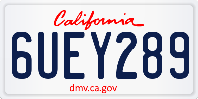 CA license plate 6UEY289