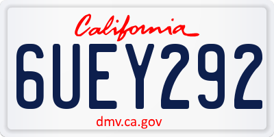 CA license plate 6UEY292