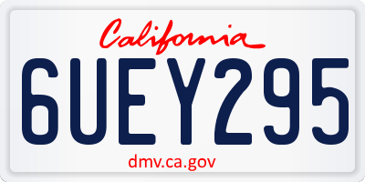 CA license plate 6UEY295