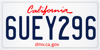 CA license plate 6UEY296