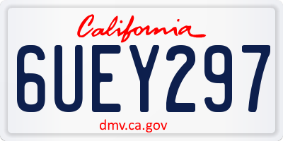 CA license plate 6UEY297