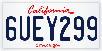CA license plate 6UEY299