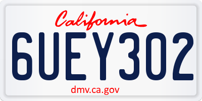 CA license plate 6UEY302