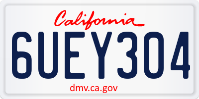 CA license plate 6UEY304