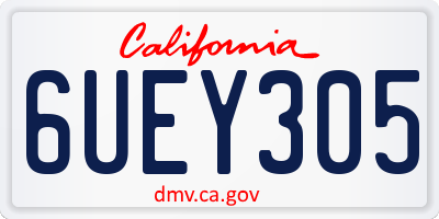 CA license plate 6UEY305