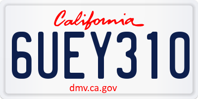 CA license plate 6UEY310