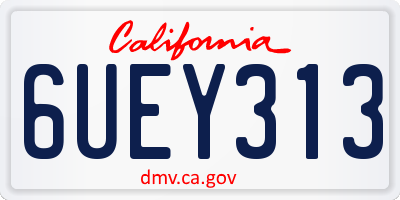 CA license plate 6UEY313