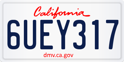CA license plate 6UEY317