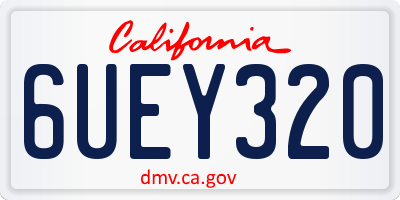 CA license plate 6UEY320