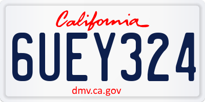 CA license plate 6UEY324