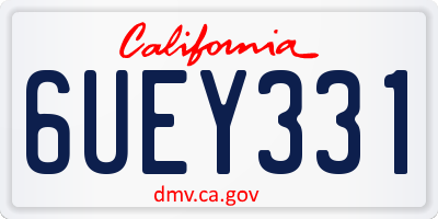 CA license plate 6UEY331