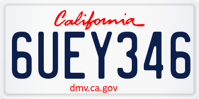 CA license plate 6UEY346