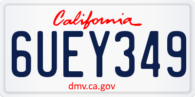 CA license plate 6UEY349