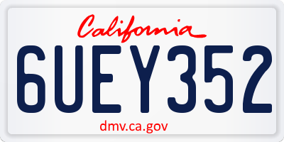 CA license plate 6UEY352