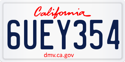 CA license plate 6UEY354
