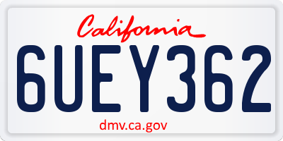 CA license plate 6UEY362