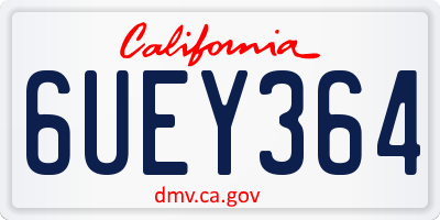 CA license plate 6UEY364