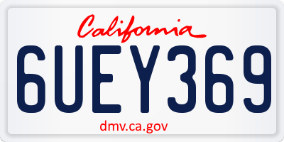 CA license plate 6UEY369