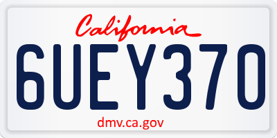 CA license plate 6UEY370
