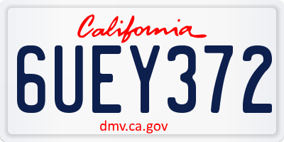 CA license plate 6UEY372