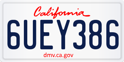 CA license plate 6UEY386