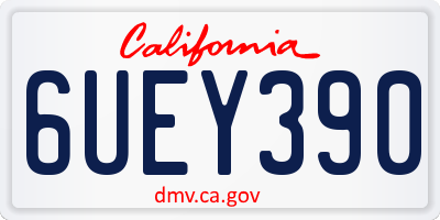 CA license plate 6UEY390
