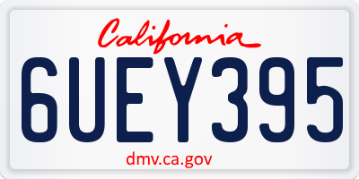 CA license plate 6UEY395