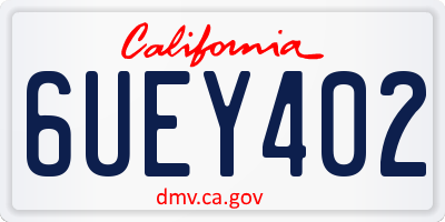 CA license plate 6UEY402