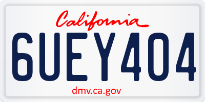 CA license plate 6UEY404