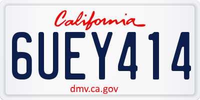 CA license plate 6UEY414