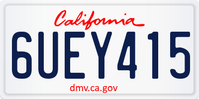 CA license plate 6UEY415