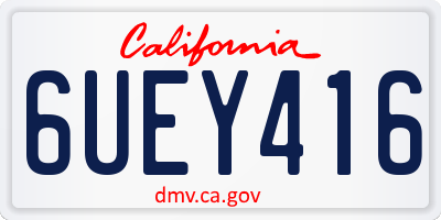 CA license plate 6UEY416