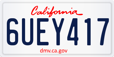 CA license plate 6UEY417
