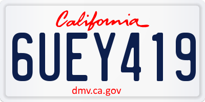 CA license plate 6UEY419