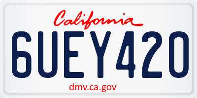 CA license plate 6UEY420