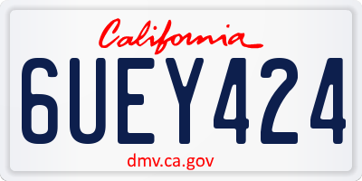 CA license plate 6UEY424