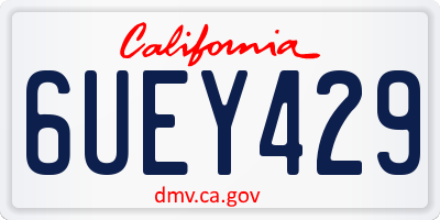 CA license plate 6UEY429