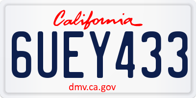 CA license plate 6UEY433