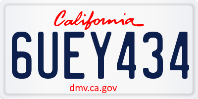CA license plate 6UEY434