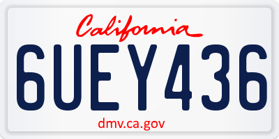 CA license plate 6UEY436