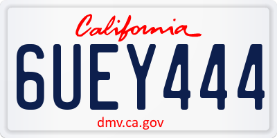 CA license plate 6UEY444