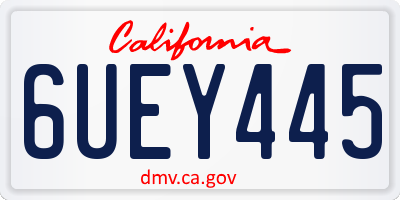 CA license plate 6UEY445