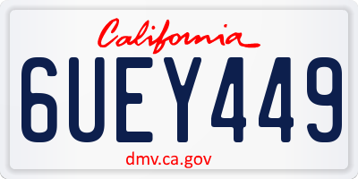 CA license plate 6UEY449