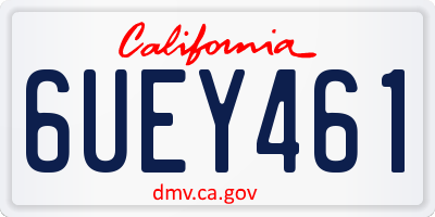 CA license plate 6UEY461