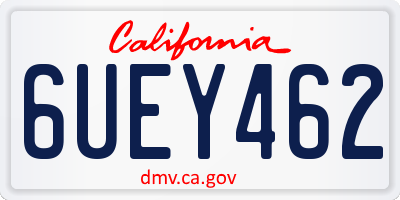 CA license plate 6UEY462