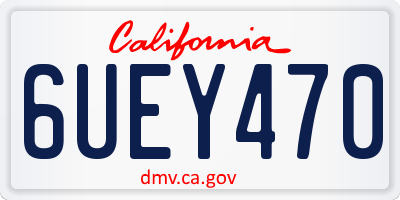 CA license plate 6UEY470