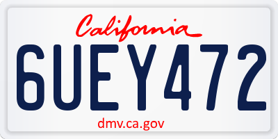 CA license plate 6UEY472