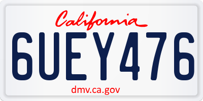 CA license plate 6UEY476